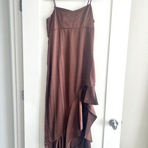 Brown Socialite High Low Dress- Size M
